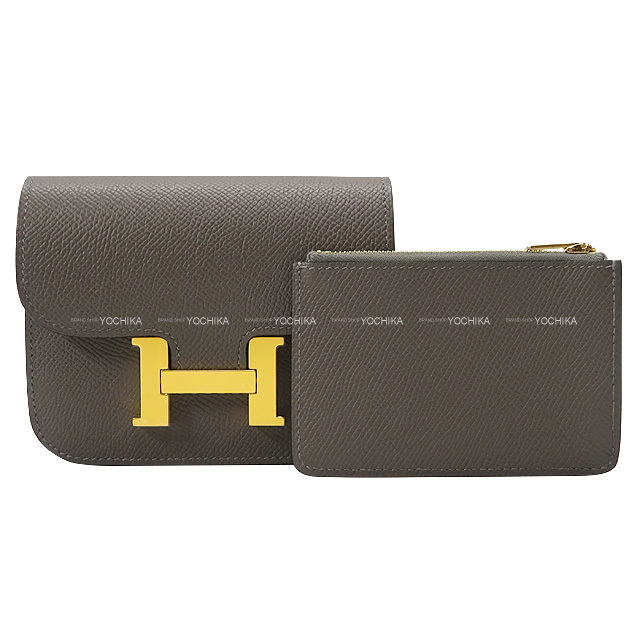 HERMES エルメス 二つ折り財布 コンスタンス スリム グリメイヤー  