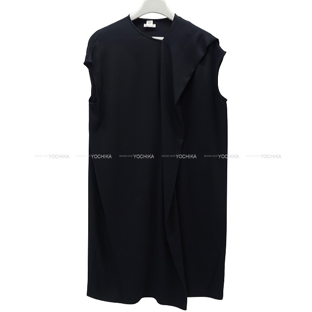 HERMES エルメス ワンピース ノースリーブ 黒 (ブラック) レーヨン59  