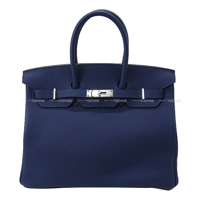 HERMES エルメス ハンドバッグ バーキン35 ブルーサフィール トゴ
