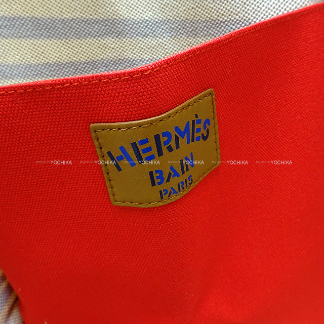 エルメス HERMES ファルニエンテ ビーチバッグ カバン っトートバッグ 肩掛け ショルダーバッグ キャンバス ルージュ/ジョーヌ  マルチカラー 未使用 HERMES - エルメス HERMES ファルニエンテ ビーチバッグ カバン っ