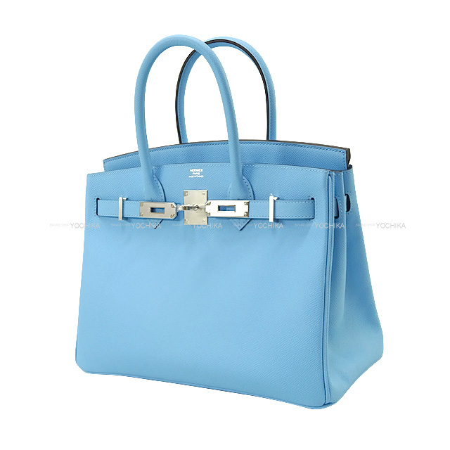 HERMES エルメス ハンドバッグ バーキン30 セレステ エプソン シルバー