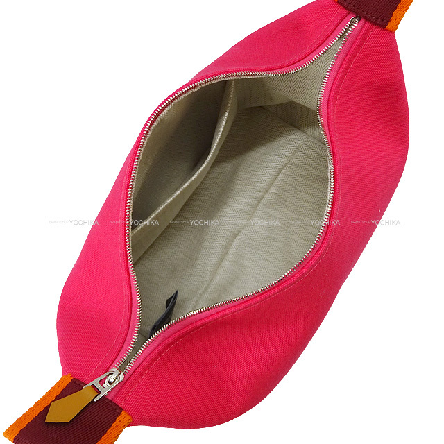 HERMES エルメス ポーチ ブリッドアブラック PM ハイビスカス トワル  