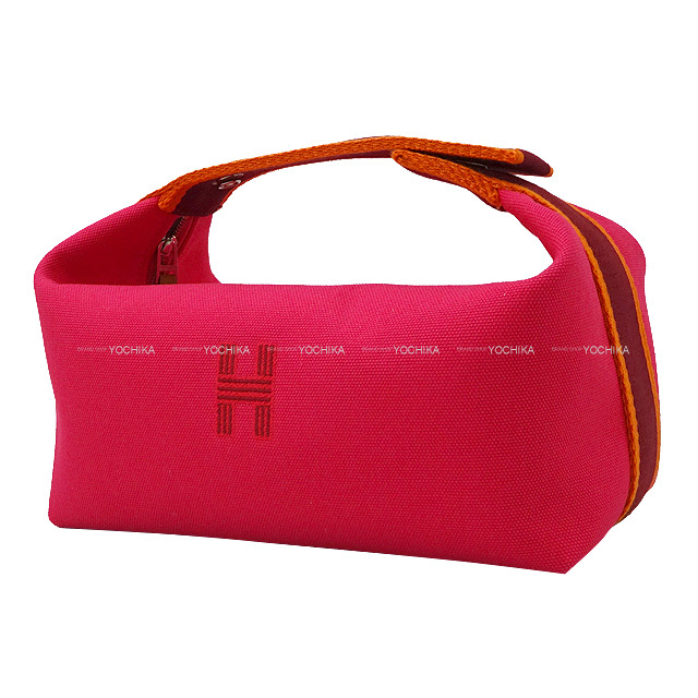 HERMES エルメス ポーチ ブリッドアブラック PM ハイビスカス トワル 