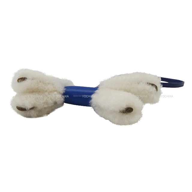 HERMES エルメス バッグチャーム バディ 犬 バイカラー ブルーフランス  