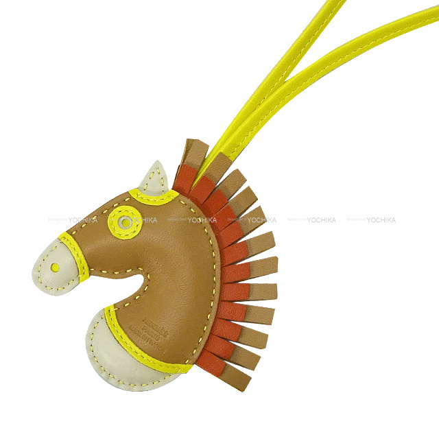 HERMES エルメス バッグチャーム ジージーカマイユ チャイ/クレ/ライム  