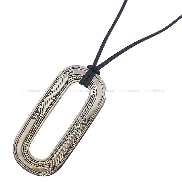 HERMES エルメス ネックレス トゥアレグ 縦長 ペンダント シルバー925  