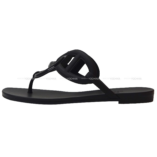 2022年春夏 HERMES エルメス サンダル エジェリ 黒 (ブラック) ラバー  