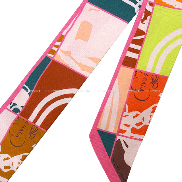 エルメス En Desordre GALA 【無秩序】ツイリー シルクスカーフ HERMES エルメス スカーフ ツイリー 無秩序 EN DESORDRE ローズ