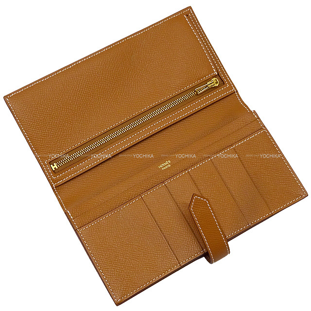 HERMES エルメス 長財布 ベアンスフレ ゴールド エプソン ゴールド金具