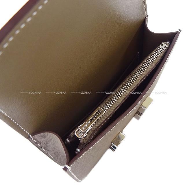 【Etoupe × Silver金具】HERMES ミニ財布 コンスタンススリム HERMES エルメス 二つ折り財布 コンスタンス スリム エトープ
