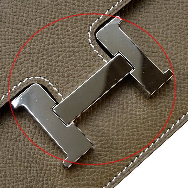 【Etoupe × Silver金具】HERMES ミニ財布 コンスタンススリム HERMES エルメス 二つ折り財布 コンスタンス スリム エトープ