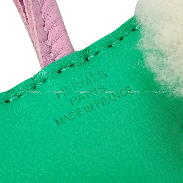 HERMES エルメス バッグチャーム バディ 犬 バイカラー ミント