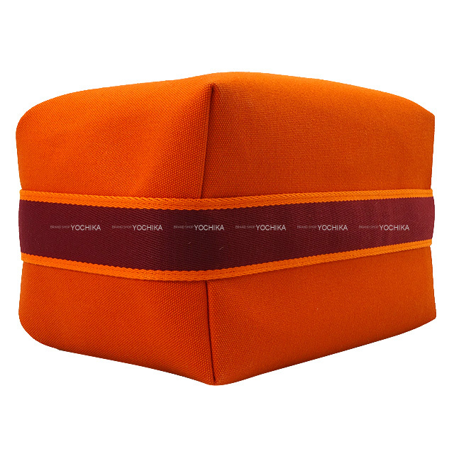 HERMES エルメス ポーチ ブリッドアブラック GM オレンジ