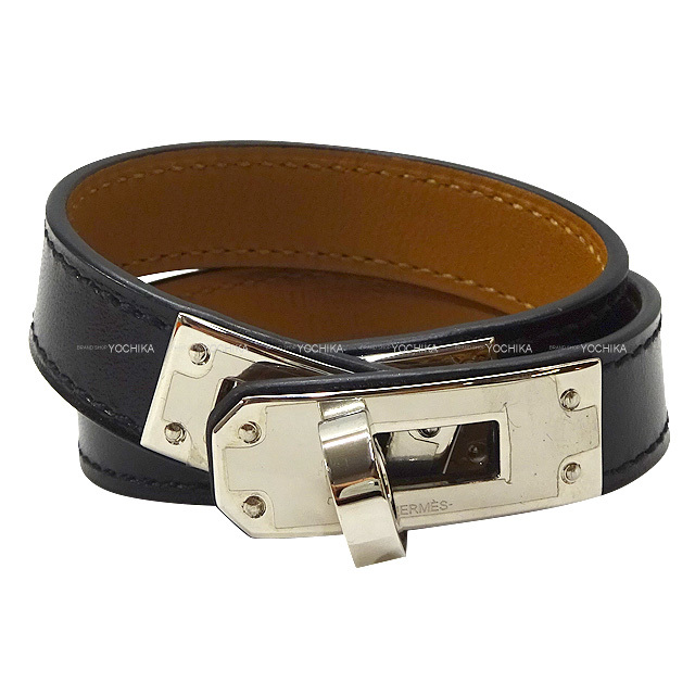 HERMES エルメス ブレスレット ケリー ドゥブルトゥール #T1 黒  