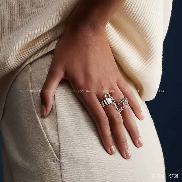 HERMES エルメス リング・指輪 アルファケリー ダブル PM #50 シルバー  