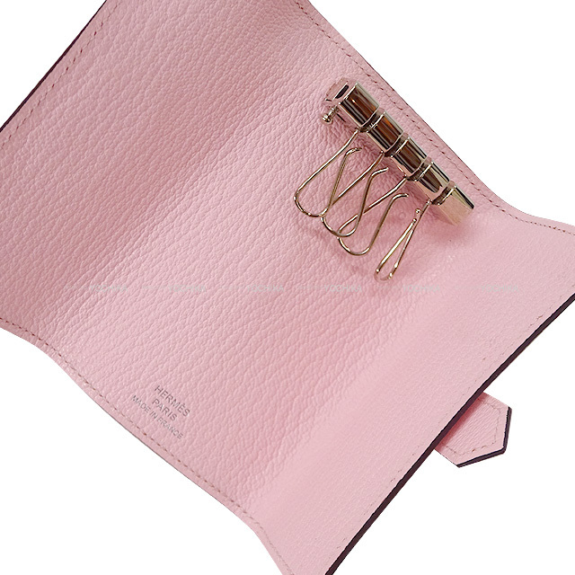 HERMES エルメス キーケース ベアン 4連キーケース ローズサクラ