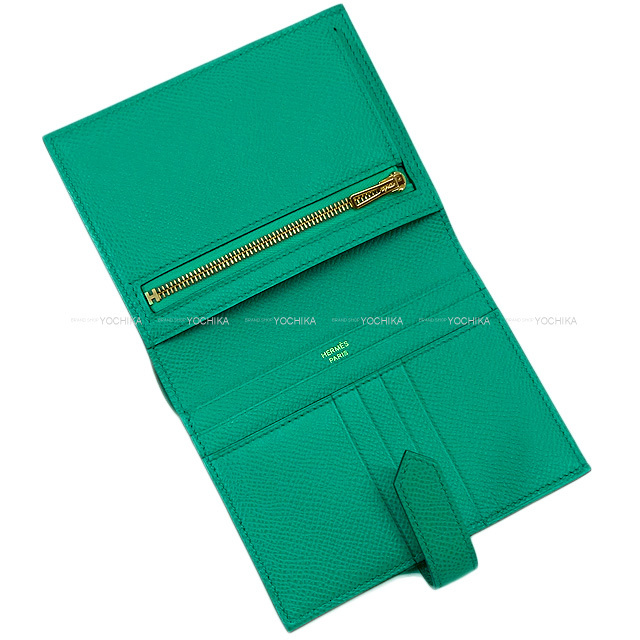 【美品】HERMES ベアンコンパクト U刻印2022年製 HERMES エルメス 二つ折り財布 ベアンコンパクト ヴェールジェイド