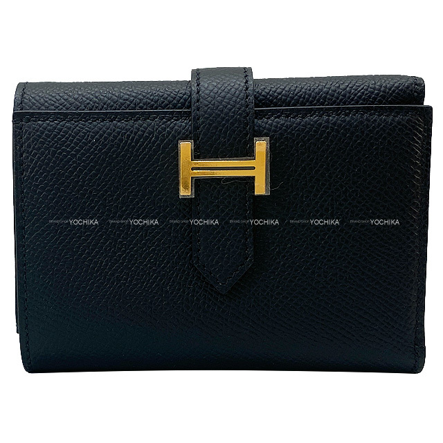 HERMES エルメス 三つ折り財布 ベアンコンビネ 黒 (ブラック) エプソン 
