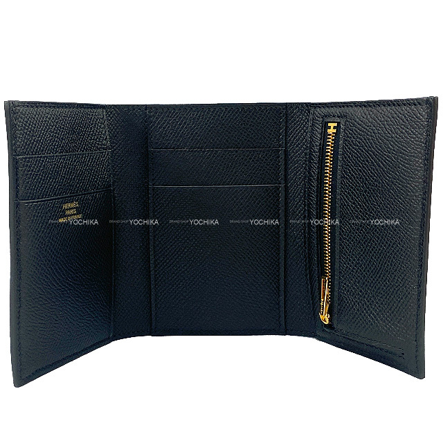 HERMES エルメス 三つ折り財布 ベアンコンビネ 黒 (ブラック) エプソン 