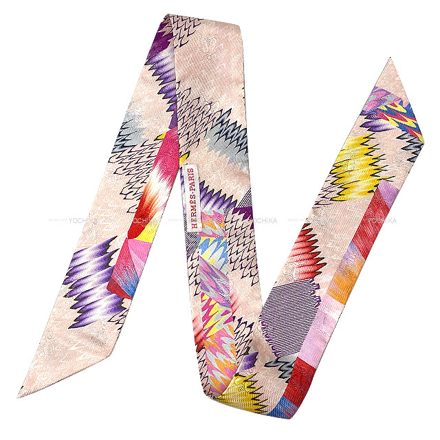 ［新品］エルメスツイリー　京都マーブルシルク エルメス ツイリー 京都マーブル スカーフ シルク ピンク A3019129