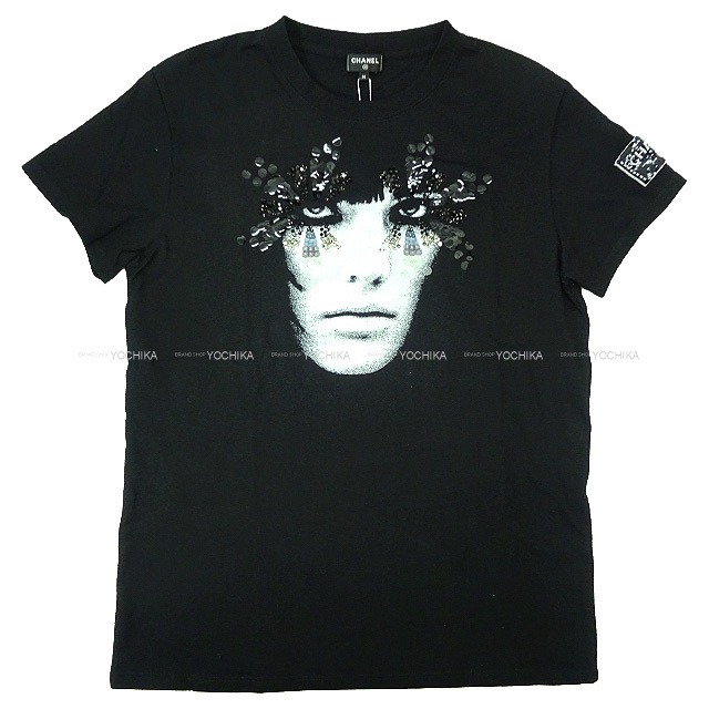 CHANEL シャネル レディース ビジュー＆スパンコール付 フェイス T  