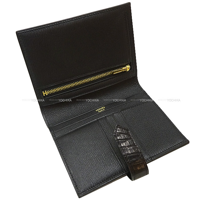 HERMES エルメス 二つ折り財布 ベアンコンパクト 黒 (ブラック 