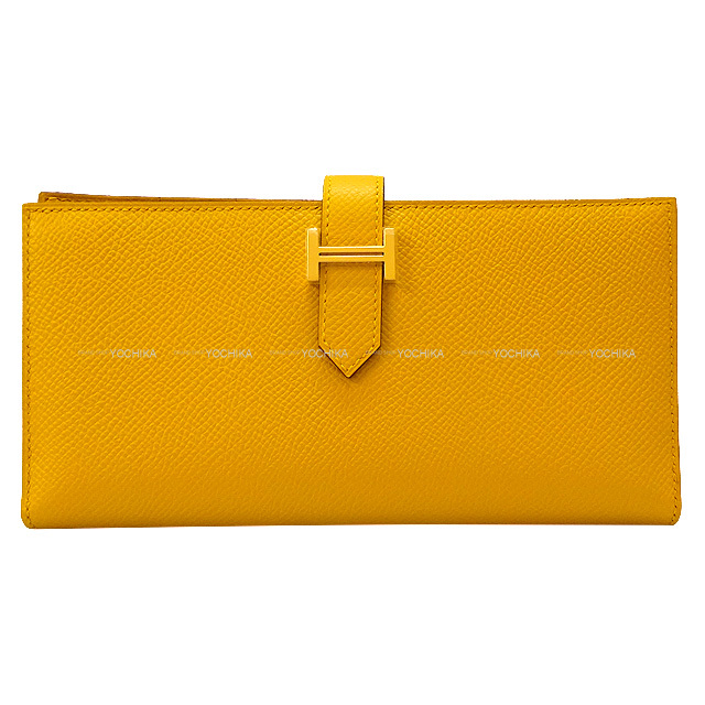 HERMES エルメス 長財布 ベアンスフレ ジョーヌアンブル エプソン ゴールド金具 Z刻印 新品