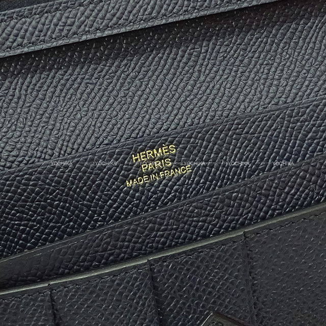 エルメス 長財布 ベアン スフレ エプソン B刻印 エルメス 長財布 ベアンスフレ ブルーインディゴ/シルバー金具