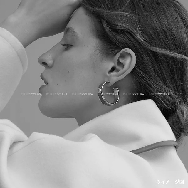 HERMES エルメス ピアス オランプ 黒 (ブラック) リザード ゴールド  