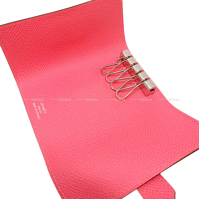 HERMES エルメス ベアン 4連キーケース ローズアザレ エプソン  