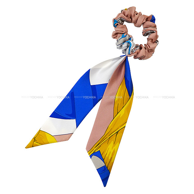 HERMES エルメス ヘアアクセサリー シュシュ ベッラ ヘアゴム ブルー