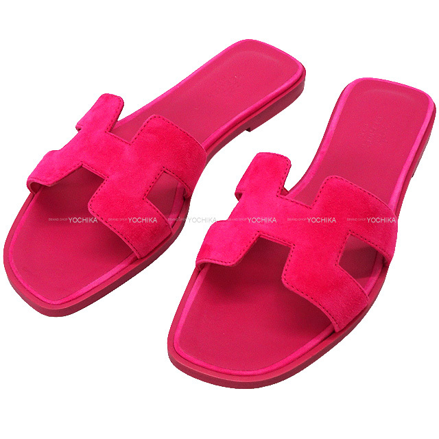 HERMES エルメス サンダル オラン #36 1/2 ローズメキシコ シェーブル  