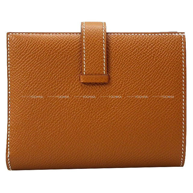 HERMES エルメス 二つ折り財布 ベアンコンパクト ゴールド エプソン 