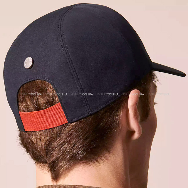 HERMES エルメス キャップ パドック #58 ネイビー コットン85%/ヘンプ  