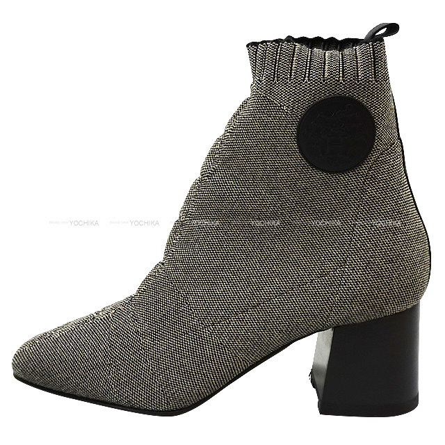 エルメス ニットブーツ 38 HERMES エルメス ブーツ ニットブーツ ヴォルヴェール グレー #38 1/2