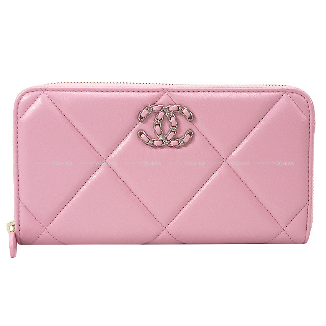 22年 新作 Chanel シャネル 長財布 シャネル 19 チェーンココマーク マトラッセ ラウンドファスナー 長財布 Ap1063 ピンク ラムスキン マットシルバー金具 Ap1063 新品 22年 新作 Chanel シャネル 長財布 シャネル 19 チェーンココマーク マトラッセ ラウンドファスナー 長財布 Ap1063 ピンク ラムスキン マットシルバー金具 Ap1063 新品