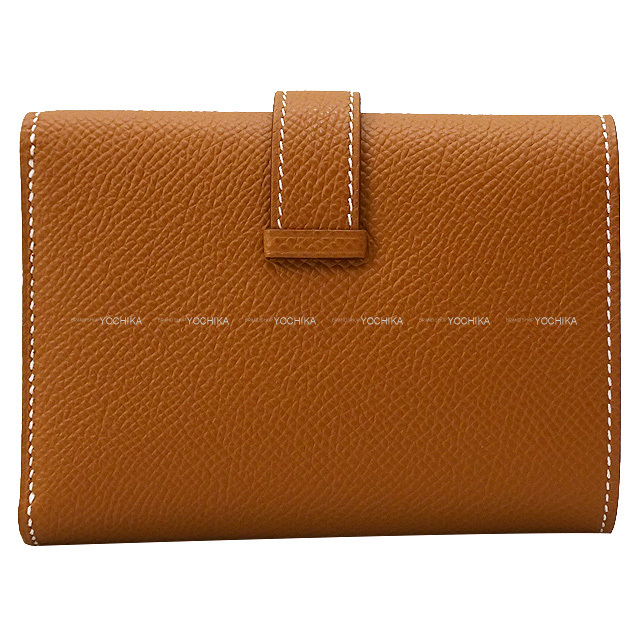 □中古□ エルメス ベアン 長財布 エプソン ゴールド ブラウン □I刻  