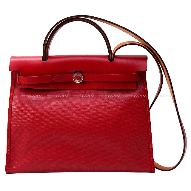 HERMES エルメス エールバッグ31 PM U刻印 エールバッグジップPM 31 キャンバス/レザー ベージュ