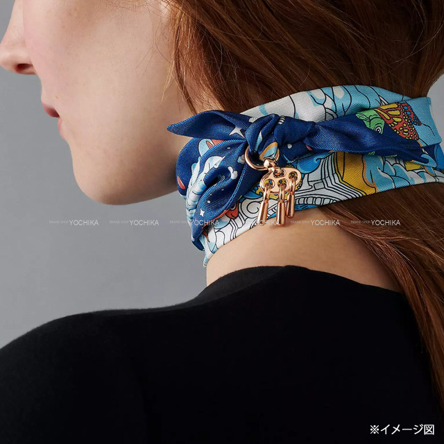 エルメス HERMES スカーフ ツイリー ガヴロッシュ リング パーマブラス  