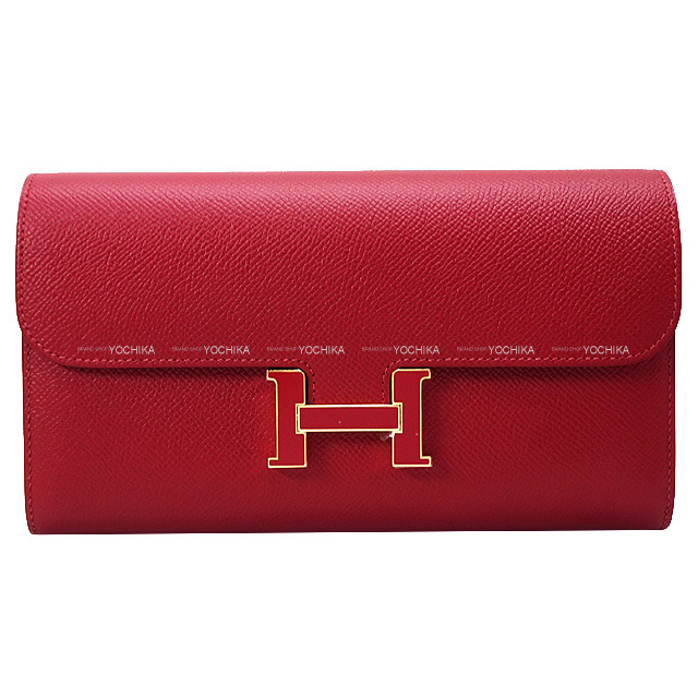 HERMES エルメス 長財布 コンスタンスロング ルージュグレナ エプソン