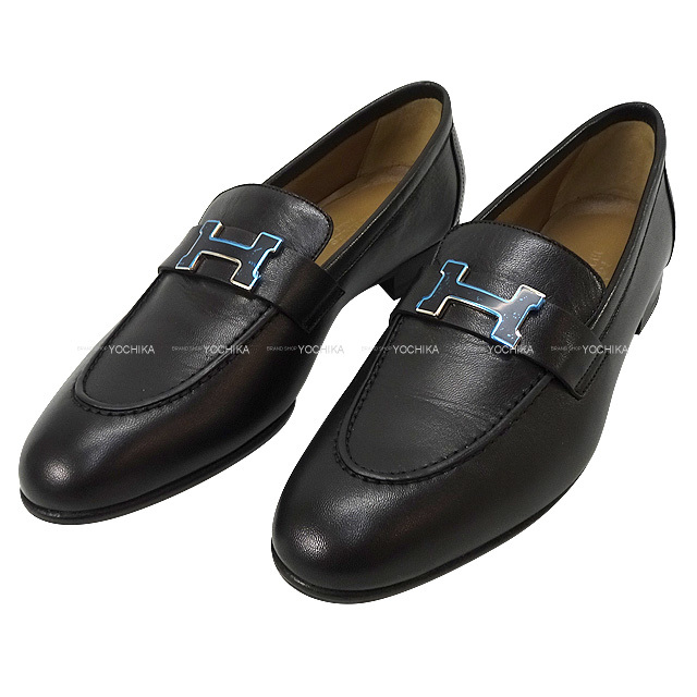 HERMES エルメス ローファー シューズ モカシン パリ ローファー 黒  