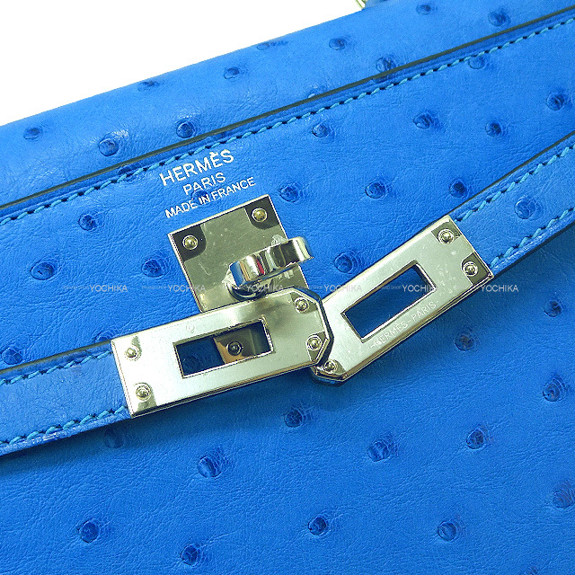HERMES エルメス ショルダーバッグ ケリー25 外縫い ブルーエット  