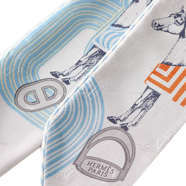 HERMES エルメス スカーフ ツイリー ガルドローブポップ アルジェント  