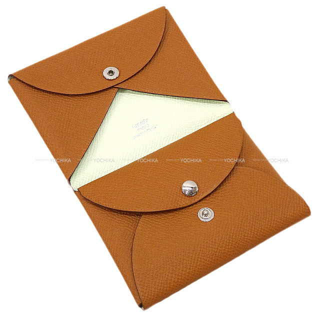 HERMES エルメス カードケース カルヴィ デュオ ヴェルソ ゴールド  