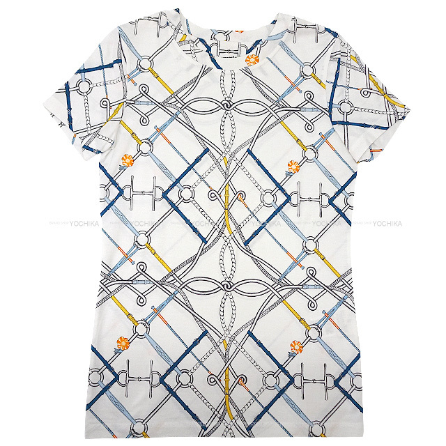 HERMES エルメス 半袖Tシャツ 完璧なコース #34 白 (ホワイト)/マルチ ...