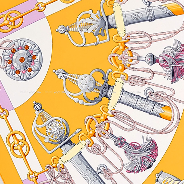 2022年春夏 HERMES エルメス スカーフ カレ90 クリケティス ジョーヌ