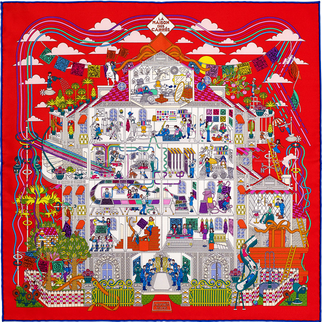 広尾店】美品 エルメス HERMES ツイリー La Maison des Carres  