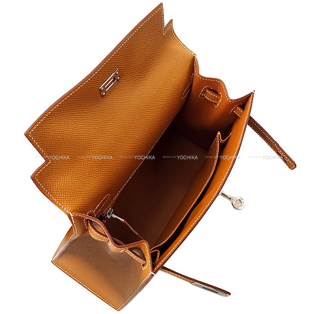 HERMES エルメス ショルダーバッグ ケリー25 外縫い ゴールド
