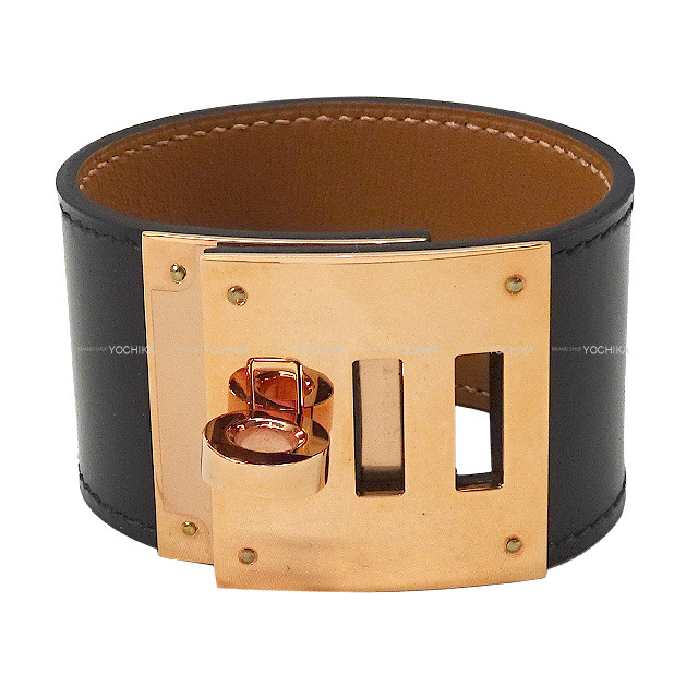 HERMES エルメス ブレスレット ケリードッグ #T1 黒 (ブラック 