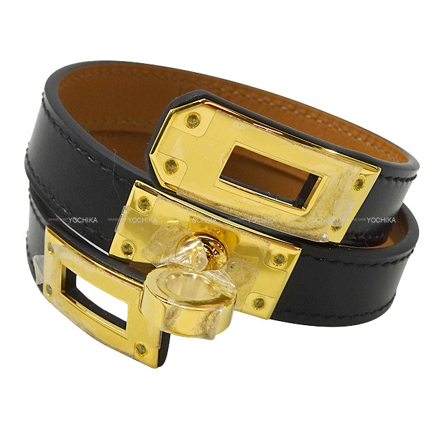 【安心発送】 ブレスレット エルメス HERMES ケリー 黒 #M ドゥブルトゥール アクセサリー